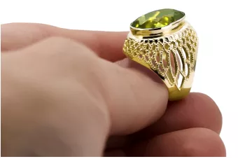 Inel Vintage Peridot galben Aur galben 14K vrc089y